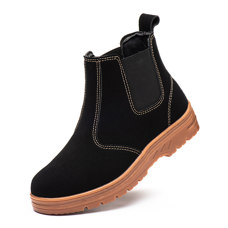Chelsea Boots Suede - Męskie buty robocze ze stalowym noskiem,
