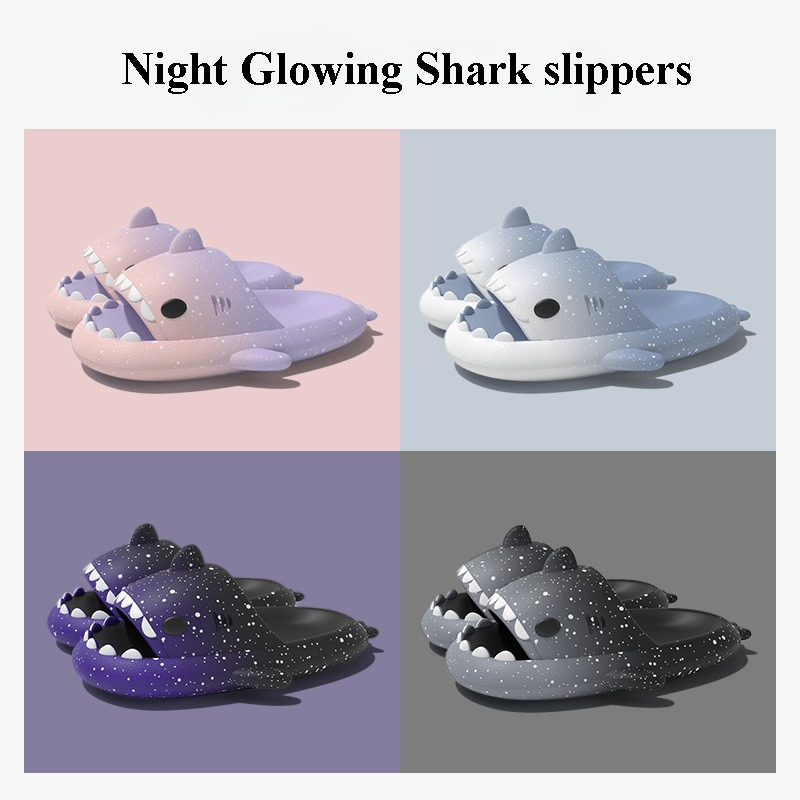 Men'S Shoes For Summer - Cute Cartoon Shark kapcie dla kobiet