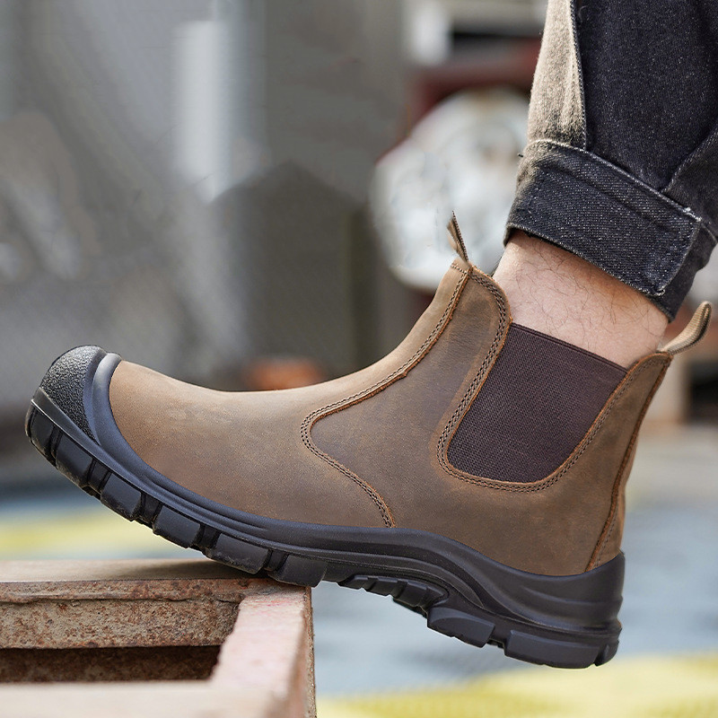 Chelsea Boots Suede - Męskie buty robocze z metalowym podnoskiem