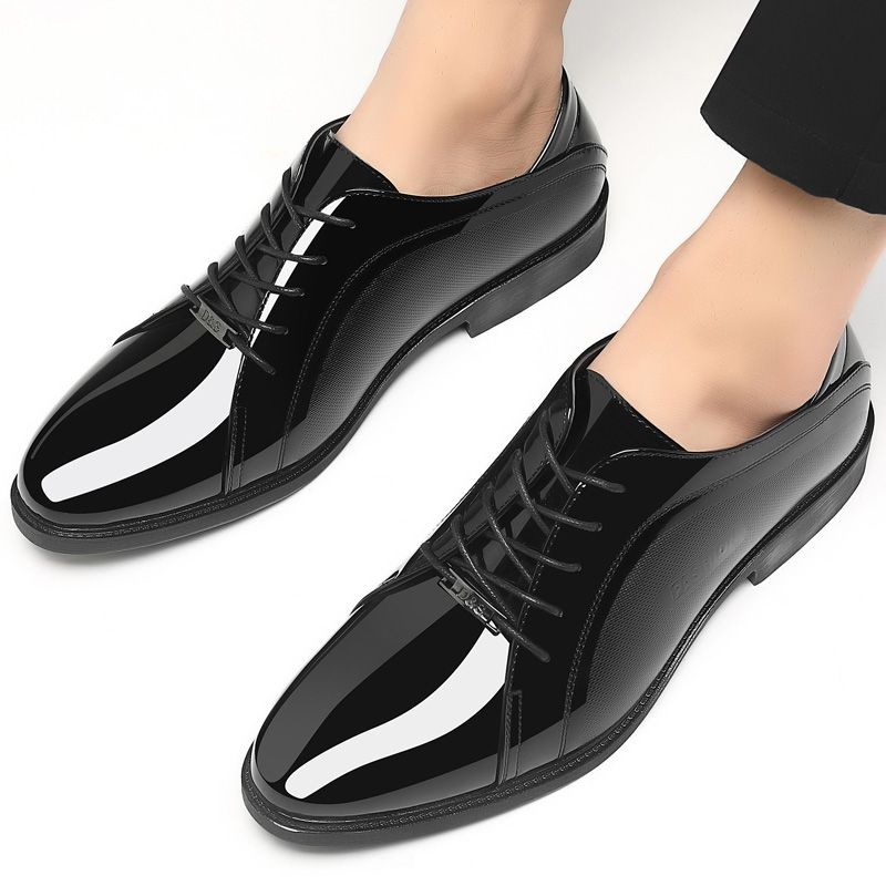 Men Shoes Clearance - Jasne Czarne Eleganckie Męskie Buty Wizytowe