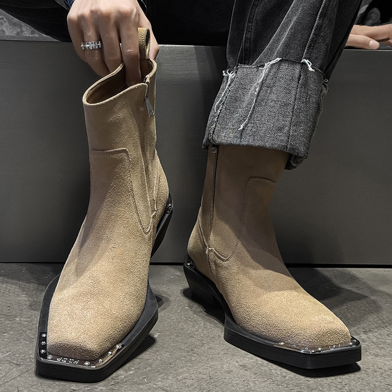 Chelsea Boots Suede - Męskie buty w stylu angielskim, codzienne,