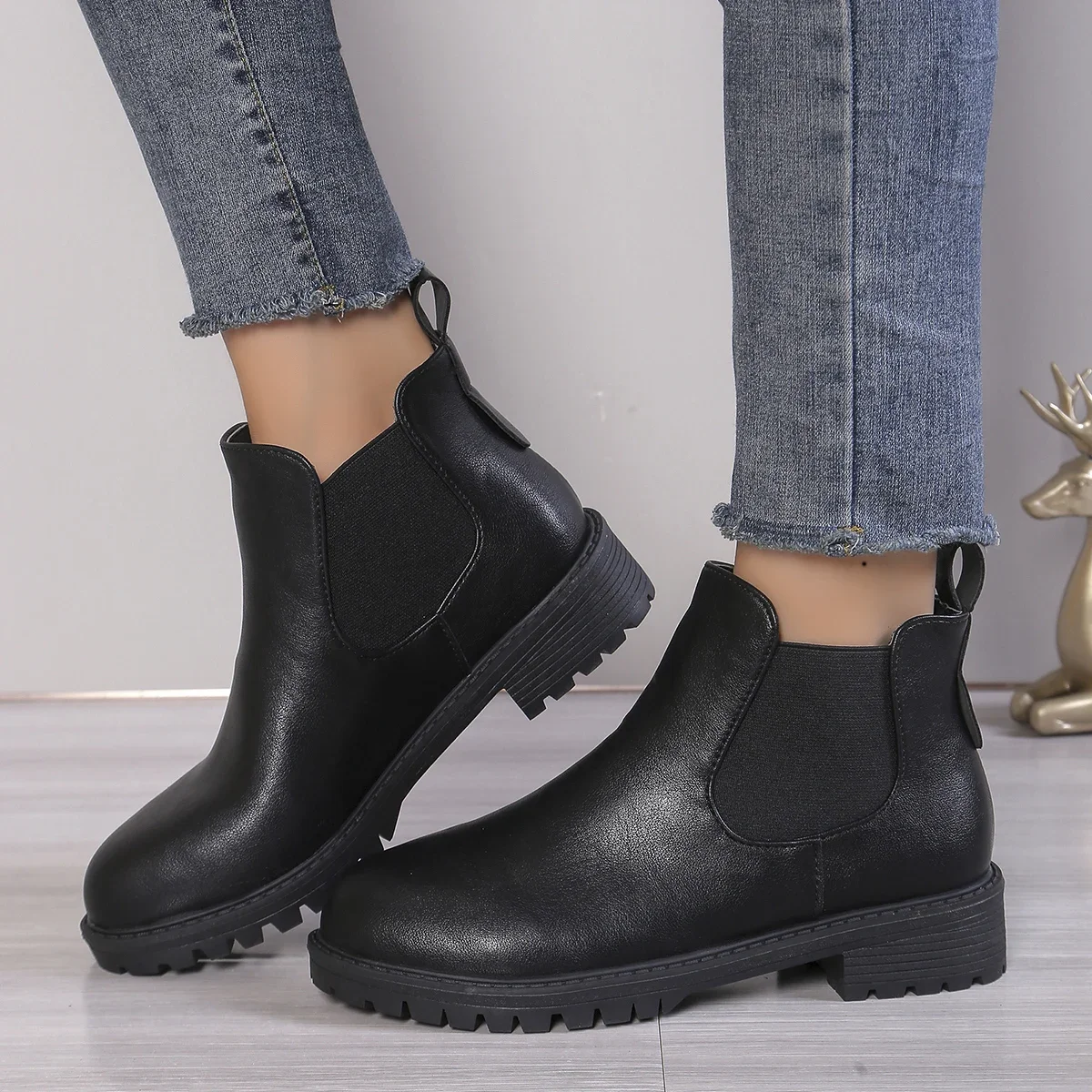 Chelsea Boots Suede - Botki damskie Casual Chelsea Ankle Boots