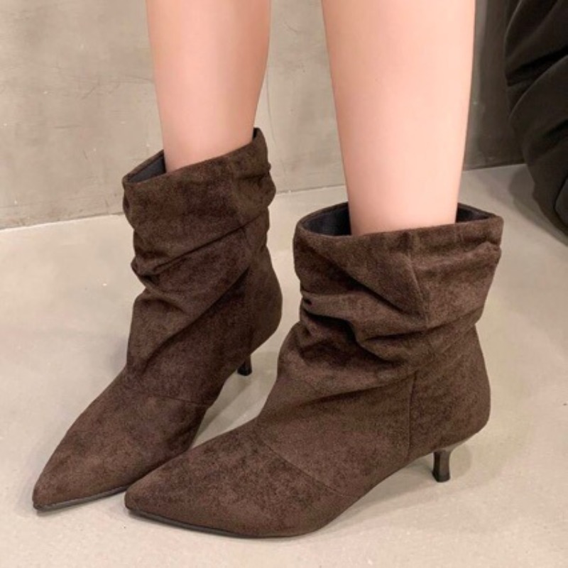 Chelsea Boots Suede - Brązowe Retro Eleganckie Botki Damskie Projektanckie