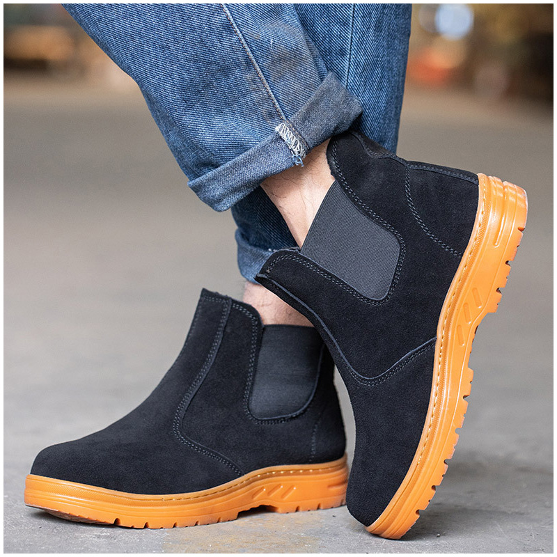 Chelsea Boots Suede - Męskie buty robocze z metalowym podnoskiem,