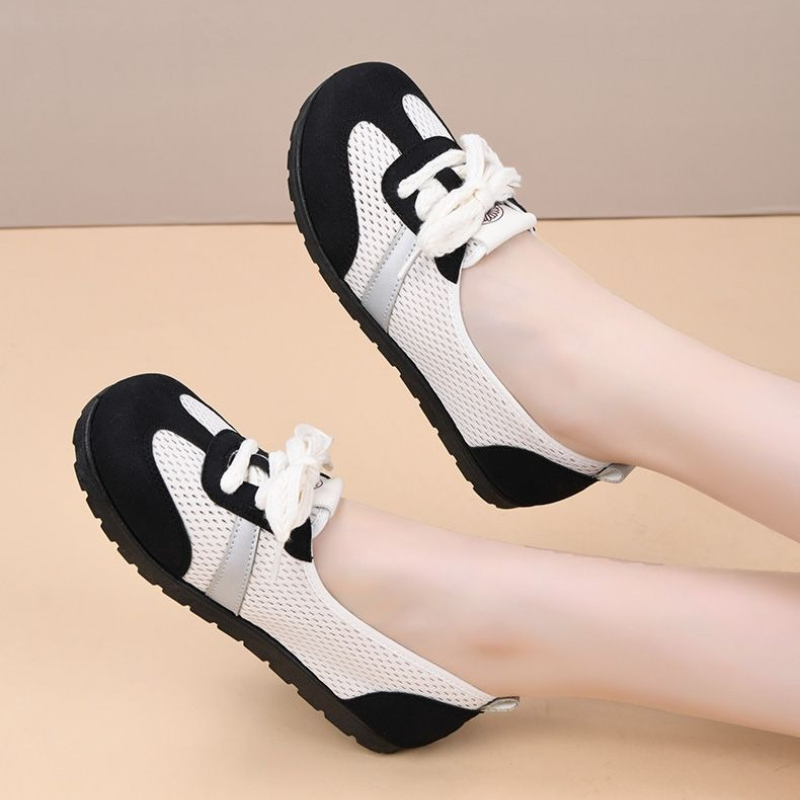 Mesh Trainer Breathable - Damskie buty retro vintage, wsuwane, z