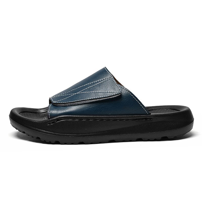 Skórzane klapki męskie Easy-to – Men Shoes Velcro recenzja i cena