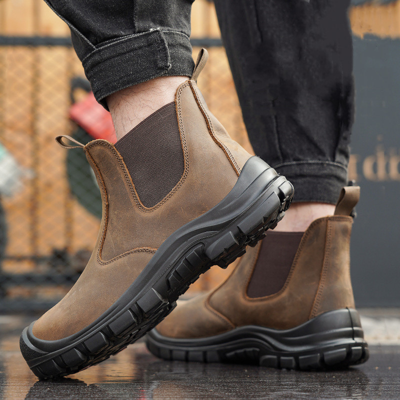 Męskie buty robocze z metalowy – Chelsea Boots Suede recenzja i cena