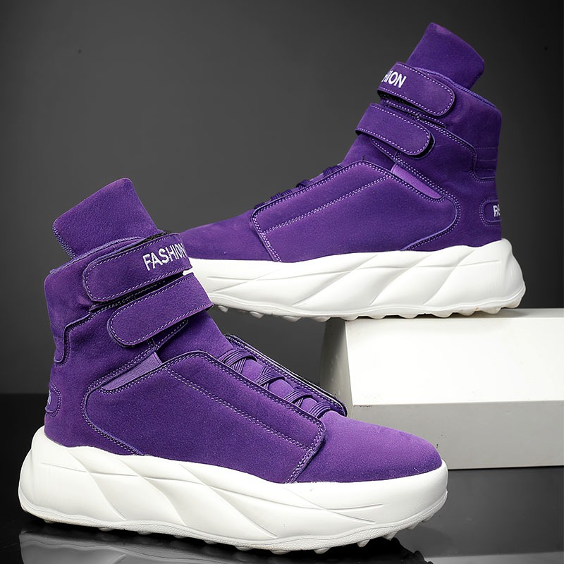 Fioletowe sneakersy męskie z w – Men Shoes Velcro recenzja i cena
