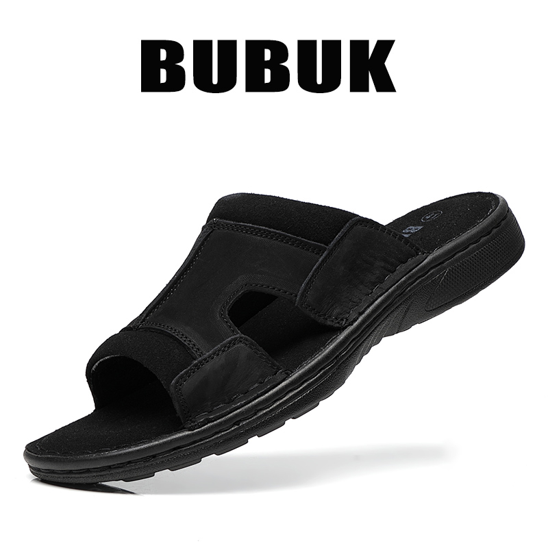 Męskie skórzane klapki Bubuk d – Men Shoes Velcro recenzja i cena