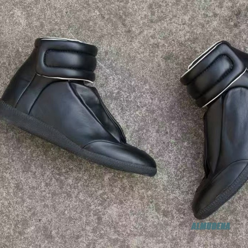 Czarne, jednokolorowe męskie s – Men Shoes Velcro recenzja i cena