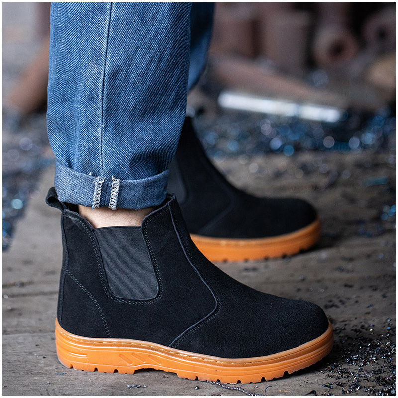 Męskie buty robocze z metalowy – Chelsea Boots Suede recenzja i cena